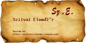 Szilvai Elemér névjegykártya